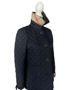 Burberry Brit Black Diamond Quilted Jacket Size M